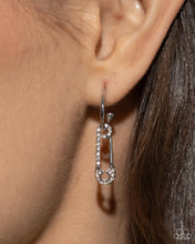 Load image into Gallery viewer, Safety Pin Sentiment - White Earring