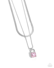 Load image into Gallery viewer, Padlock Possession - Pink Necklace