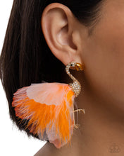 Load image into Gallery viewer, Feathered Flamingo - Orange Earring