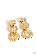 Load image into Gallery viewer, âTriple Threat Texture - Gold Earring
