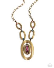 Load image into Gallery viewer, OVAL the Top - Brass Necklace
