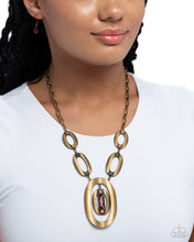 Load image into Gallery viewer, OVAL the Top - Brass Necklace
