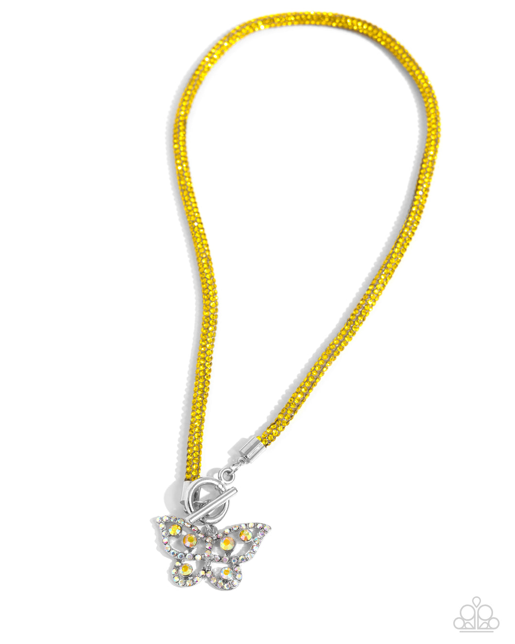 On SHIMMERING Wings - Yellow Necklace