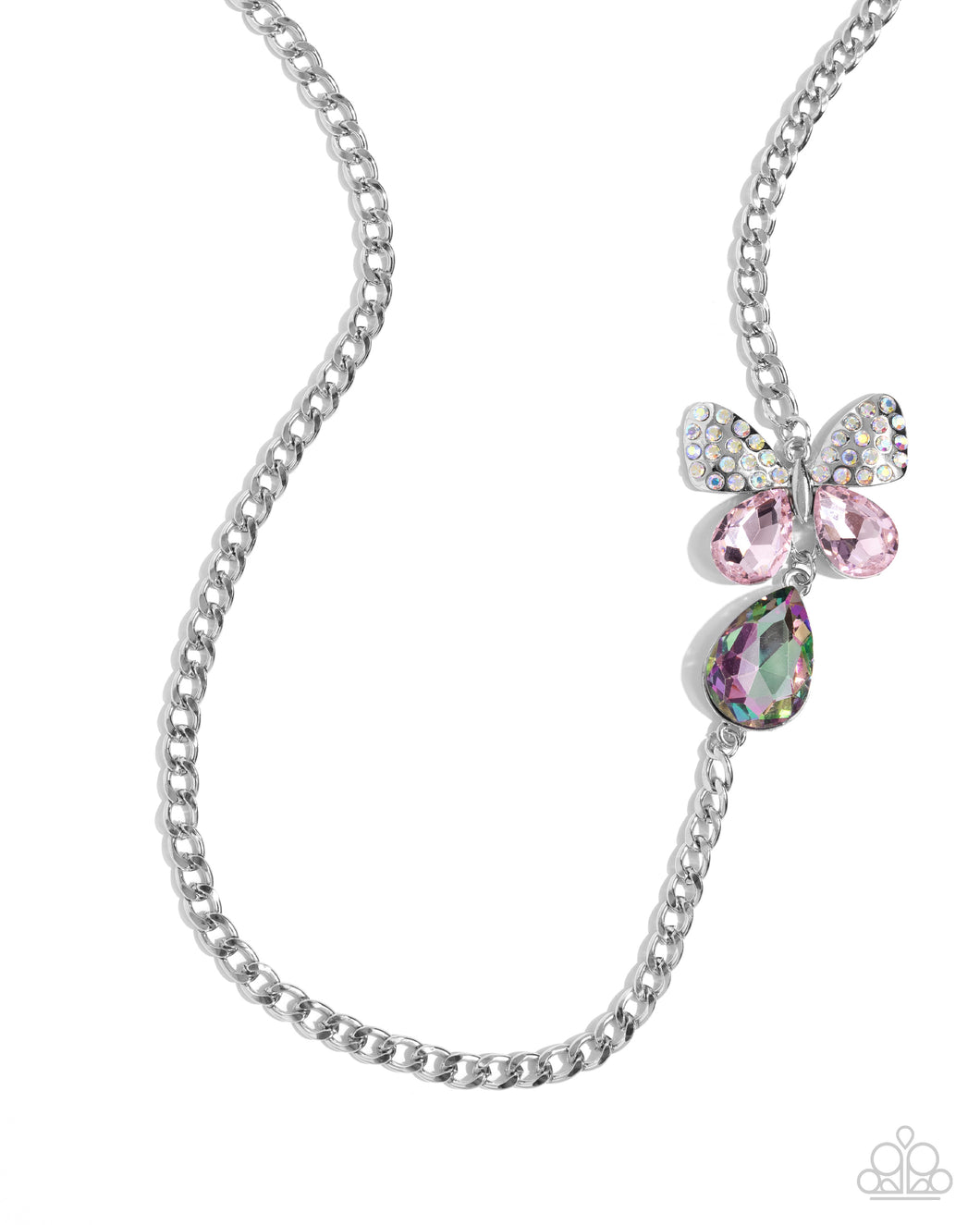 Fluttering Finesse - Pink Necklace