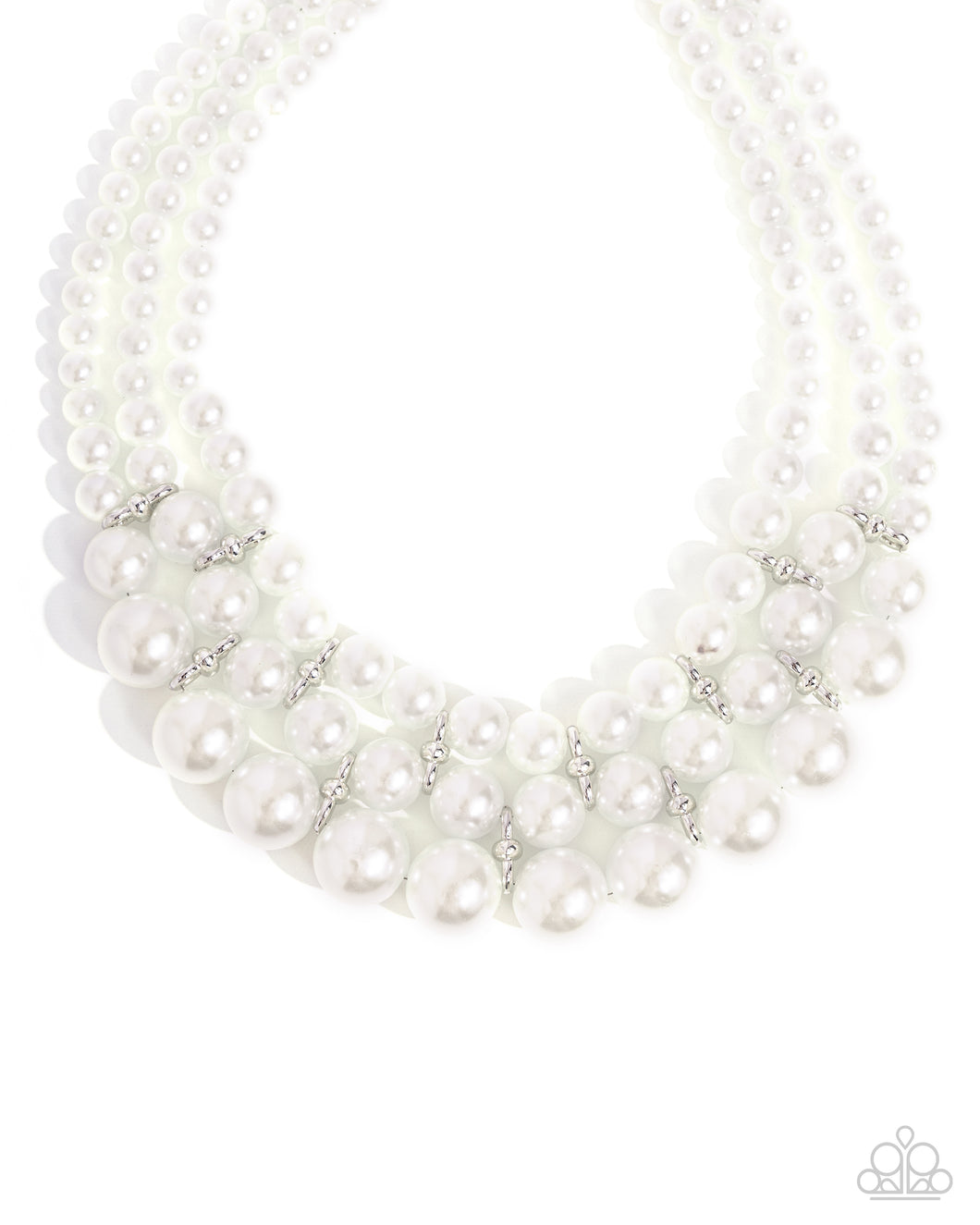 Glossy Gala - White Necklace