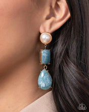 Load image into Gallery viewer, Marbled Masterpiece - Blue Earring
