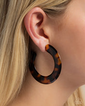 Load image into Gallery viewer, Spotted Scoop - Brown Earring
