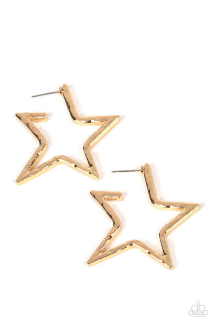 Paparazzi All-Star Attitude - Gold Earrings