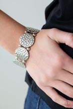 Load image into Gallery viewer, GLISTEN and Learn - Silver stretchy bracelet
