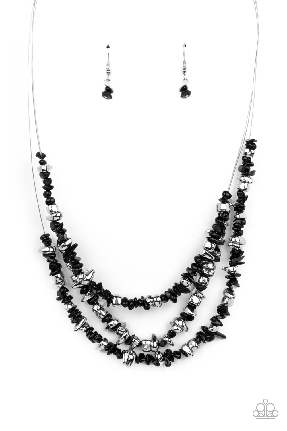 Placid Pebbles - Black Necklace