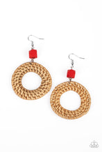 Load image into Gallery viewer, Wildly Wicker - Red Earring
