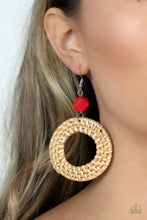 Load image into Gallery viewer, Wildly Wicker - Red Earring
