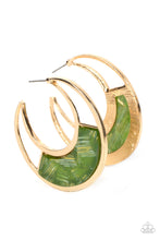 Load image into Gallery viewer, Contemporary Curves - Green Earring
