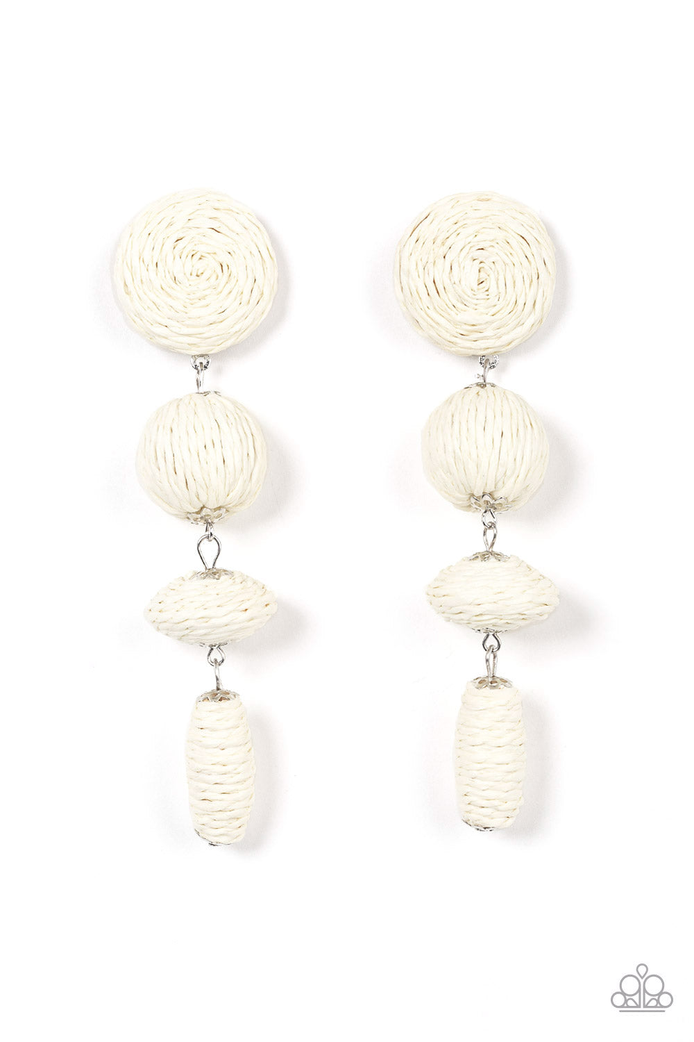 Twine Tango - White Earring