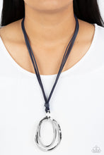 Load image into Gallery viewer, Long OVAL-due - Blue Necklace
