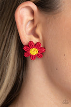 Load image into Gallery viewer, Sensational Seeds - Red Earring
