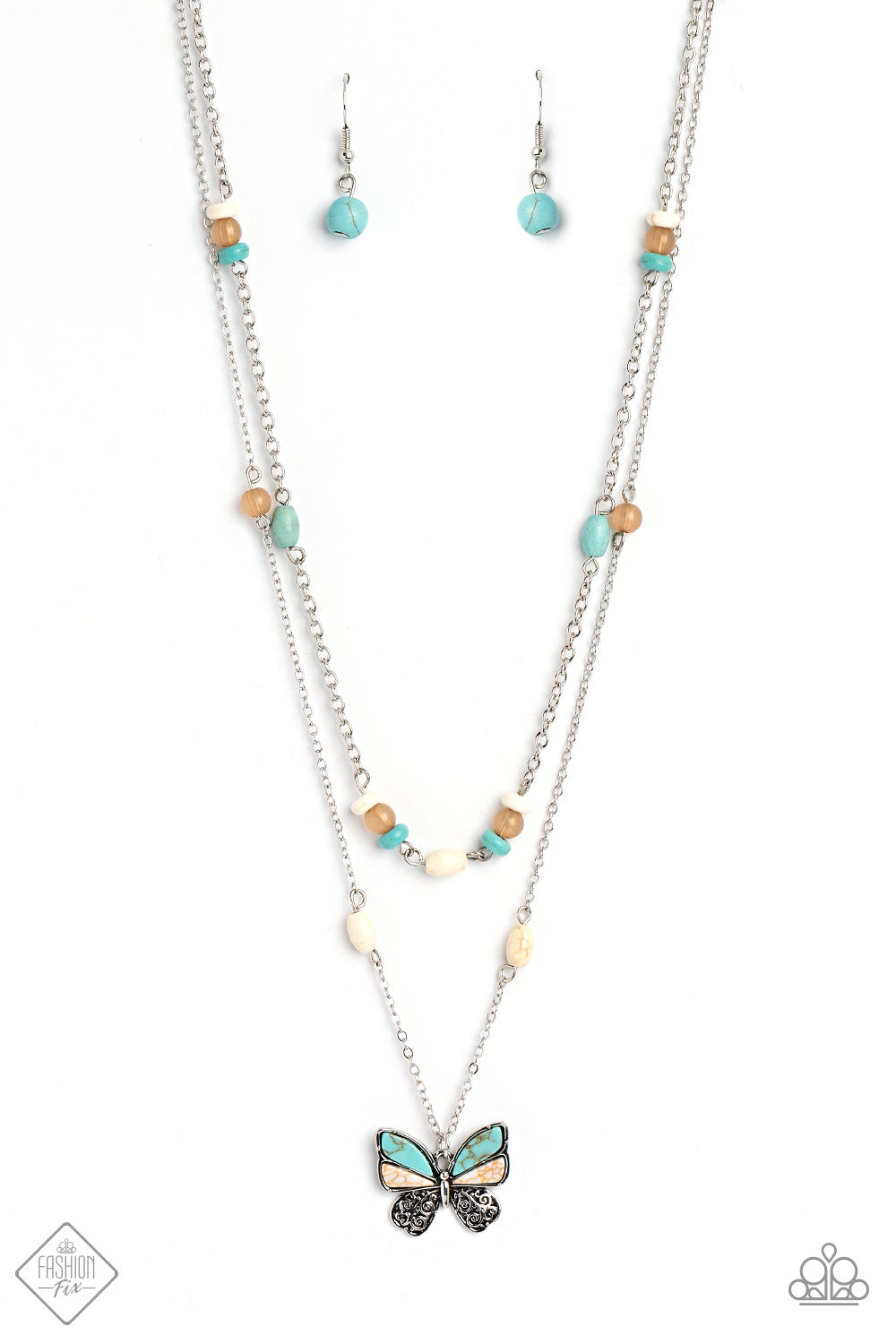 Free-Spirited Flutter - Blue Necklace