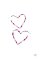 Load image into Gallery viewer, Striped Sweethearts - Pink Earring
