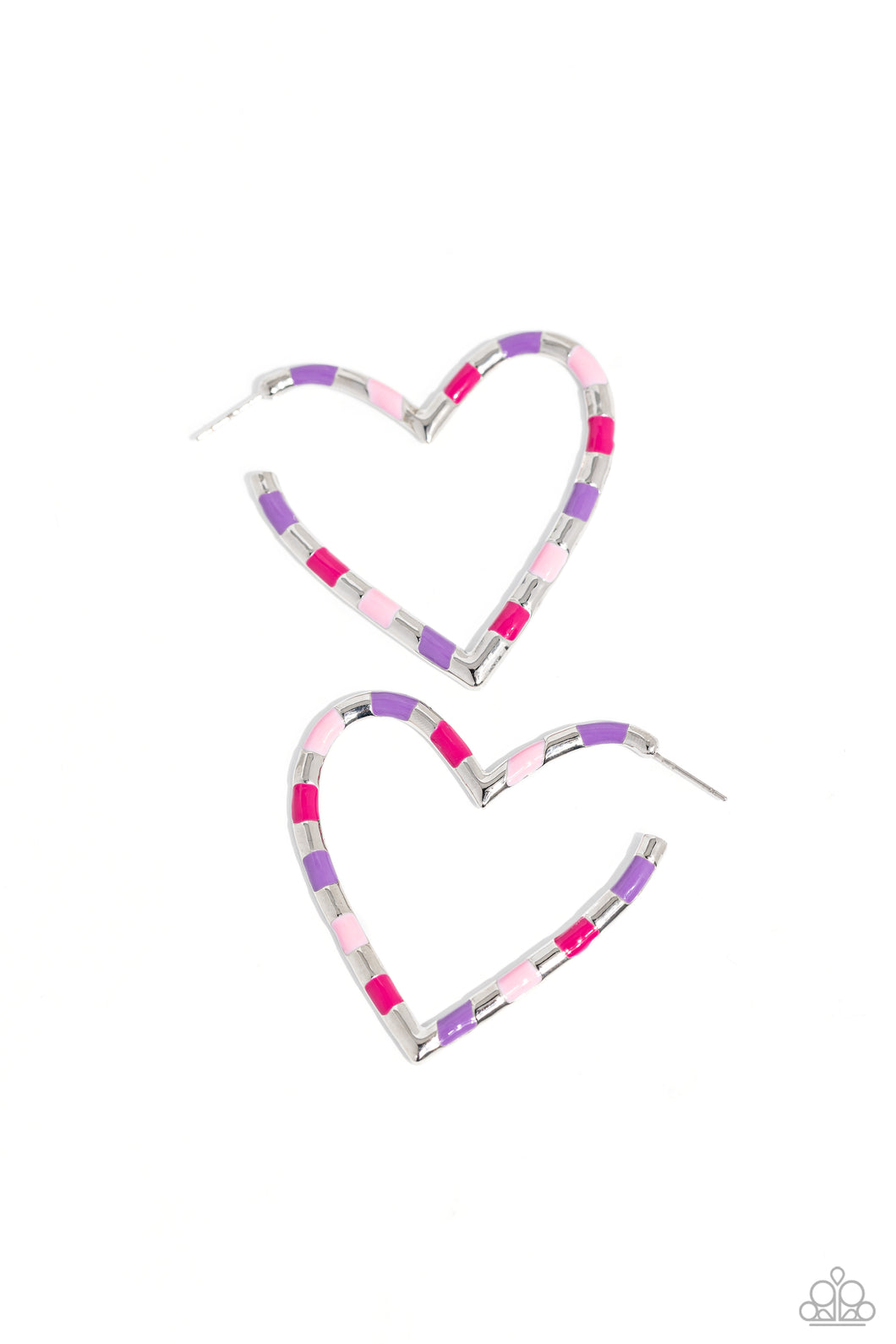 Striped Sweethearts - Pink Earring