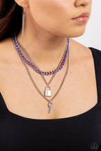 Load image into Gallery viewer, Locked Labor - Purple Necklace
