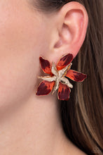 Load image into Gallery viewer, Warped Wallflower - Red Earring
