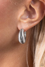 Load image into Gallery viewer, Textured Tenure - Silver Earring
