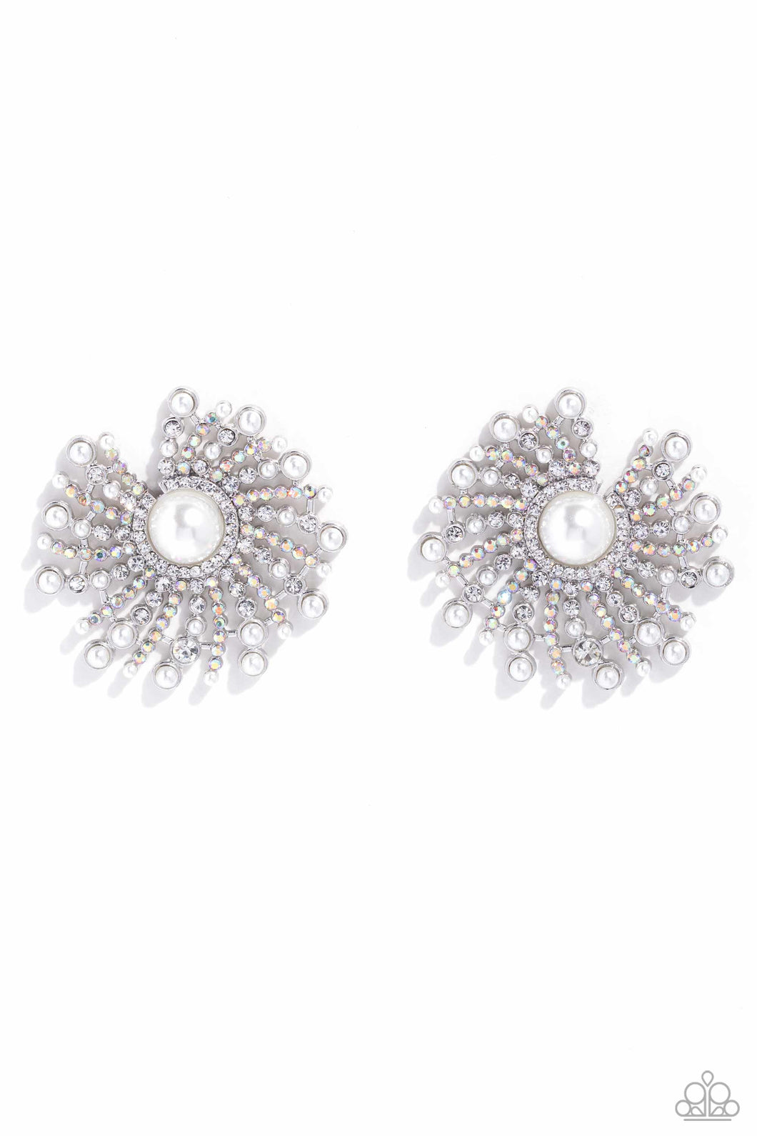 Fancy Fireworks - White Earring