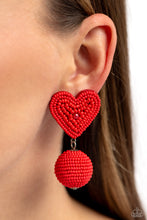 Load image into Gallery viewer, Spherical Sweethearts - Red Earring
